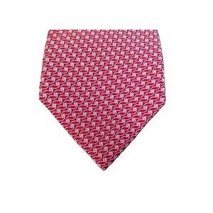Tommy Hilfiger Tie 100% Silk Iconic Red & Navy Geometric Mens Necktie 62L 3.25"W
